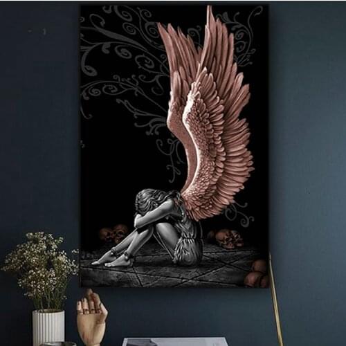 Angels and Demons Canvas Painting No Frame Poster and Prints Wall Art Picture Cuadros for Living Room Bedroom Decor