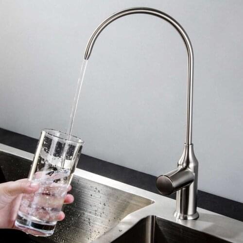Filter tap of kitchen water mixer crane taps of pure water deck mounted sink tap 304 stainless steel finished