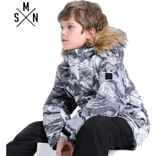 SMN Boys Snowboard Jacket Kids Winter Waterproof Ski Jacket Wind Resistant Breathable Warm Outdoor Sport Wear Children Coat