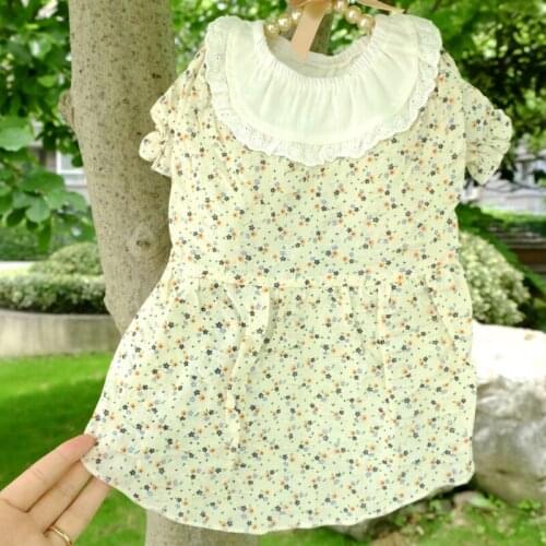 Summer Pet Clothes Cute Floral Dog Dress Cat Puppy Skirt Yorkshire Terrier Pomeranian Poodle Bichon Schnauzer Pet Clothing New