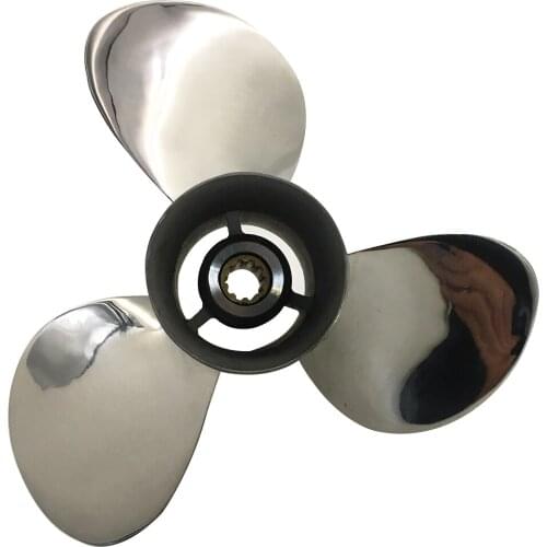 Boat Propeller 9 1/4x9 for Suzuki 9.9HP-15HP 3 Blades Stainless Steel Prop SS 10 Tooth RH OEM NO: 58100-93723-019 9.25x9