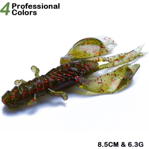 4/8 pcs 80mm/6.5g Soft Silicon Shrimp Shaped Crankbait Fishing Lure Set Swivel Jigging Wobbler Bass Artificial Fishing Tackle