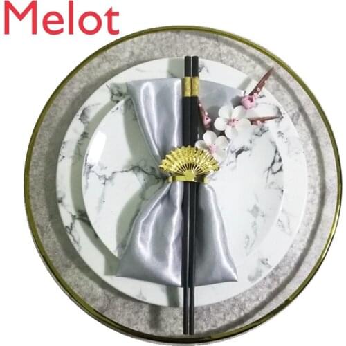 [The Peach Blossom FA] New Chinese Model Room Tableware Peach Blossom Pink Modern Model Room Restaurant Decoration Swing Plate