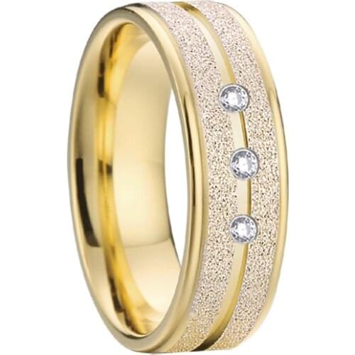 Wholesale lots bulk Wedding Rings Couple Band Stainless Steel Gold Color Women Anniversary gift