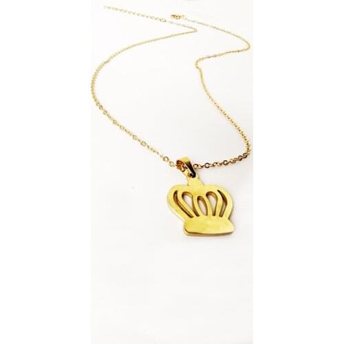 Stainless Steel Gold Crown Necklaces for Women Chain Choker Necklaces Pendants Femme Chain Jewelry Kpop Collare Gift