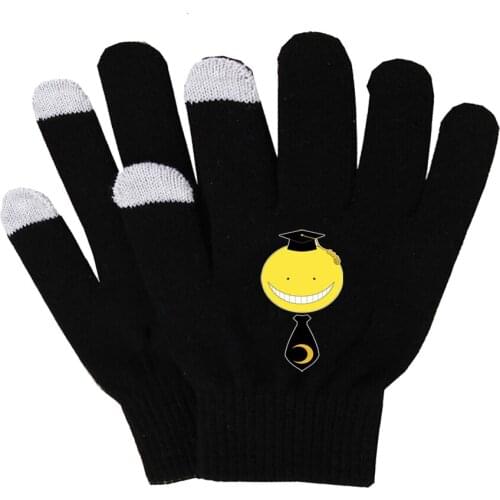 Anime Ansatsu Kyoushitsu Gloves Unisex Finger Cotton Warm Gloves Non-slip Touch Screen Gloves finger gloves