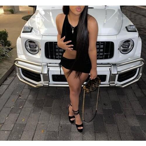 All Black Deep V Nekc Sleeveless Crop Top And Hot Short 2 Pieces Set Seyx Tight Tracksuits High Street Outfits