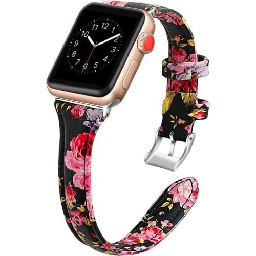 Band for Apple Watch series 6 SE 5 4 3 2 1 painted strap for iWatch apple watch band 44mm 42mm 40mm 38mm leather modern design