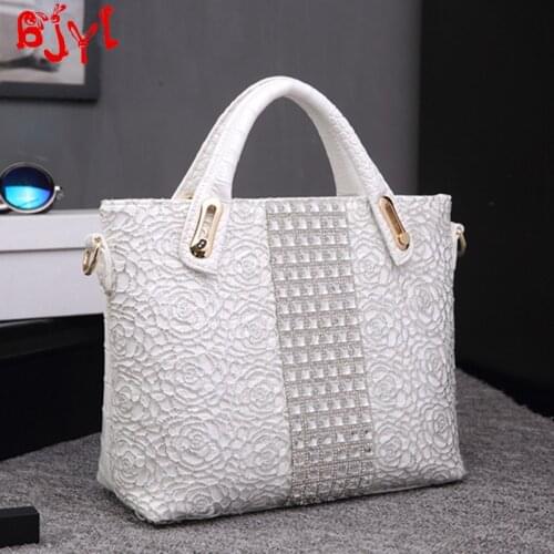 Luxury fashion diamonds Womens handbag large capacity briefcase laptop bag ladies Lace bag new female Shoulder messenger bags