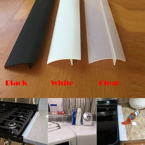 Silicone Stove Counter Gap Filler Sealing Spills Gap Fillers T-shaped Strip Easy Clean Gaps Cover Home Kitchen Supplies