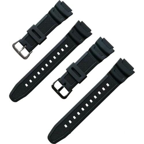 Silicone Watch Strap Stainless Steel Buckle Sport Wristband for Casio W-735H W-800 SGW-300H SGW-400H