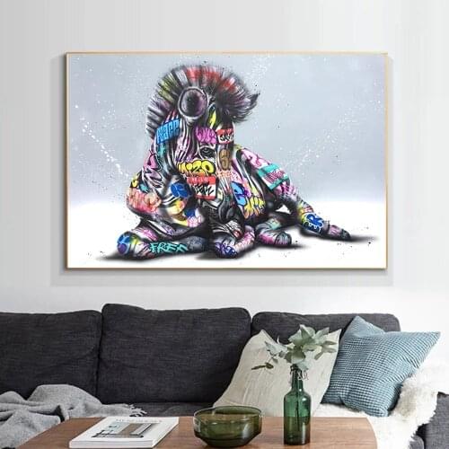 Modern Colorful Graffiti Horse Canvas Painting Animals Posters and Prints Cuadros Wall Pictures for Living Room Home Decoration