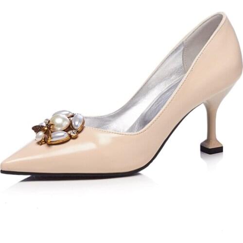 The new spring 2018 fashion pointed high heel with super small size 32 1832-48 single shoes fashion tide