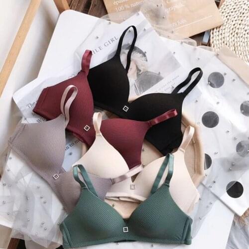Comfortable Thin Wireless Bras For Women Underwear Fashion Seamless Adjustable Bralette Push Up Bra Texture Sexy Ladys Lingerie