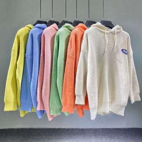 New arrival 2021 ladies Loose Hoodies Pullover sweaters Harajuku Long Sleeve oversized knitted jumpers S0727