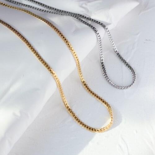 Vintage Stainless Steel Snake Chain Necklace Waterproof 18 K Metal Choker Necklace Womens Neck Chain Jewelry Party Gift 2021
