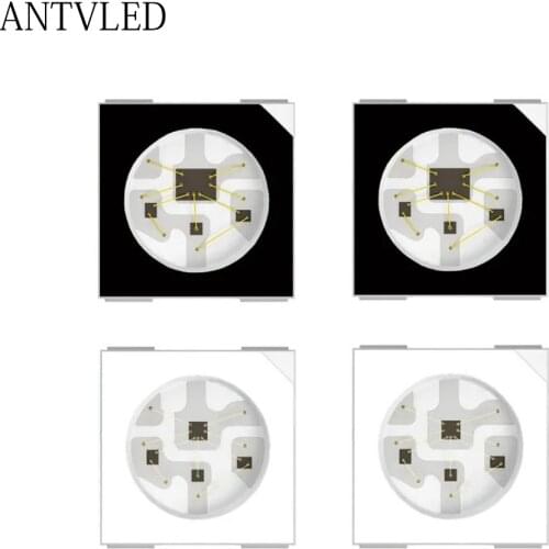 10-1000PCS DC5V WS2812B RGB LED Chip 5050SMD Black/White PCB WS2812 Individually Addressable Chip Pixels