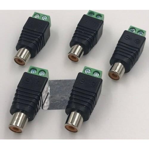 5 Pieces RCA Female to AV Terminal Audio Connectors Phono Socket Plug to Terminal Screw Block Adapter