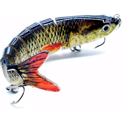 3.7inch/5.3inch 8 Segment Fishing Lures Crankbait Swimbait Fishing Tackle Lure Vivid Fish Trout Pike Bait Pesca