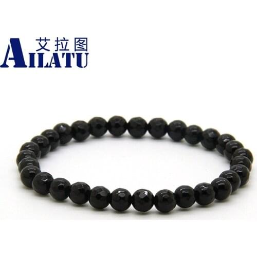 Ailatu Wholesale 10pcs/lot Mix Colors 6mm Lava Rock stone, Dalmation, Picture Beads Pure Beaded Bracelet