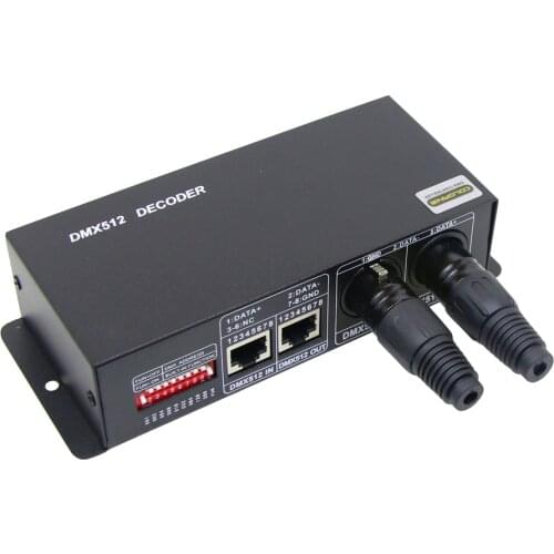 Promotion! Led DMX controller 4 channels DC 12-24V LED RGBW Controller DMX512 Decoder for RGB 5050 3528 LED Strip Light