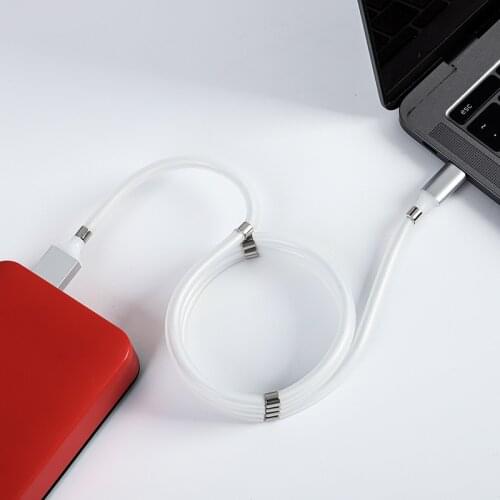 Fast Charge Automatic Storage Magnetic Cable Type C For Samsung Portable Easy Storage Magnet Charger Micro USB Magic Rope Cable