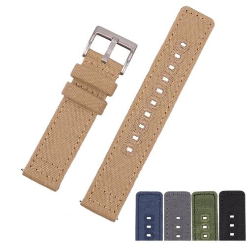 EACHE Hot Sale Quick Release Canvas Watch Band Strap Black Green Grey Khaki Blue 20mm 22mm