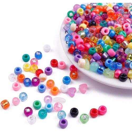 Apx 100pcs/lot Colorful Spring Color Acrylic Big Hole Beads Seed Beads For DIY Bracelet Necklace Jewelry Making Accessories
