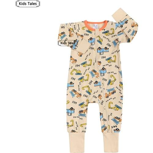 Spring Autumn Baby Romper Girls Boy Clothes Long Sleeve Excavator Bodysuit for Newborns Jumpsuit Overalls Infant Oneises 6-24 M