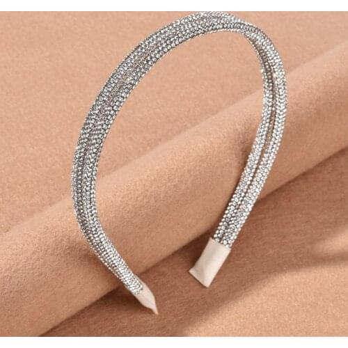 Girls Korea Style Two Layers Rhinestone Headband for Women Bijoux Crystal Wedding Hair Accessories Jewelry Gifts