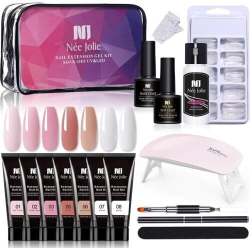 Soak Off Extension Nail Gel 100 Pcs Nail Form Tips Free Paper Holder Nail Lamp Brush Treatments Nail Tool Accessories with Bag