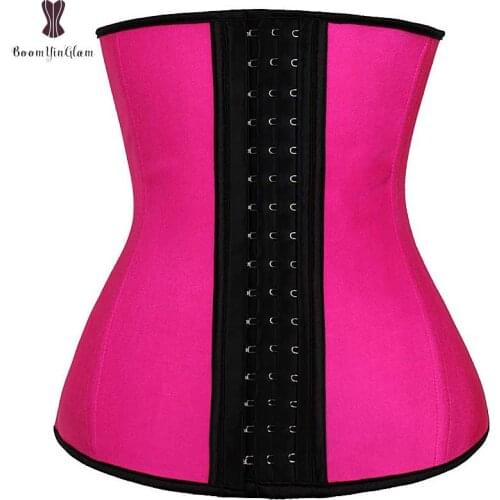 Smooth Latex Waist Trainer Solid Steel Boning Waist Trimmer Plus Size Everyday Wear Corset Women Weight Loss Sexy Body Shapewear