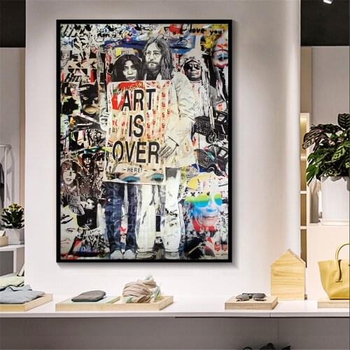 Graffiti Art Poster Print Painting Street Art Is Over Here Urban Graffiti Art on Canvas Wall Picture for Living Room Home Decor
