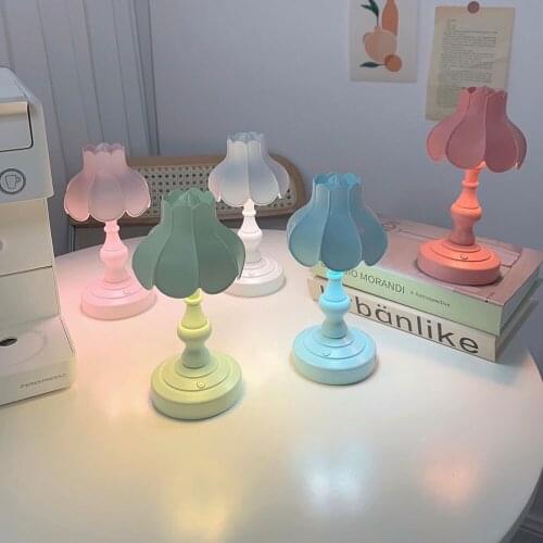 Creative Retro Lotus Leaf Night Light Touch Control Table Night Lamp Home Bar Club Decorative Device Bedroom Decoration Gifts