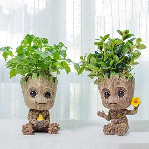 Creative home decoration accessories flower pot pen holder flower pot cute tree toy flower pot home gardening supplies Groot