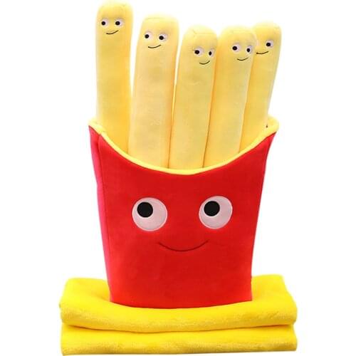 Doll+Blanket Creative cute cartoon fruit french fries Hold pillow air conditioning blanket strawberry pineapple plush toy gift