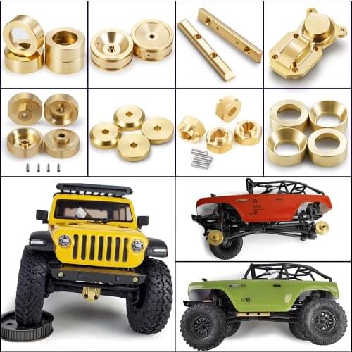 Brass Heavy Counterweight Wheels Hex Differential Cover Lowering Gravity for 1:24 Axial SCX24 90081 RC Crawler Car Upgrade Parts