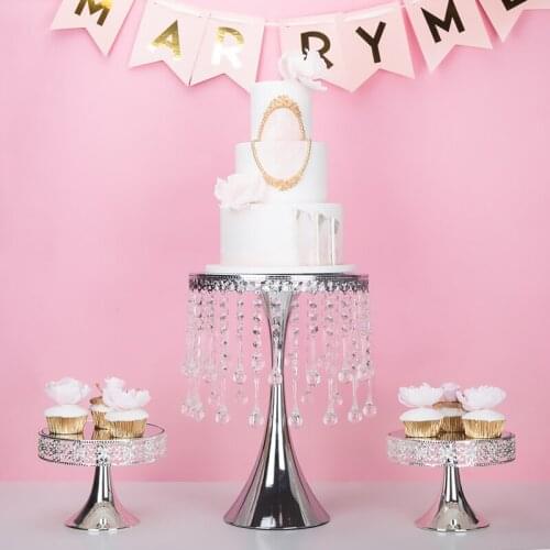 Metal new arrive gold &silver high cake stand wedding dessert table decoration cake table fruit plate dessert rack