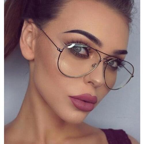 Fashion Alloy Plain Mirror Computer Reading Unisex Plated Eyewear Women Classic Anti Blue Light Eye Glasses Frames For Men Pilot