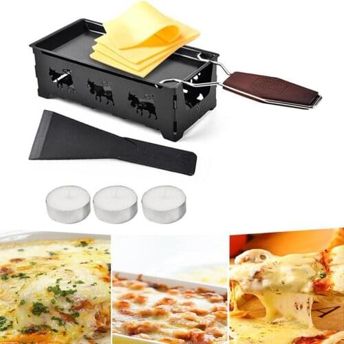 Grill Cheese Raclette Set Non-stick Griller Mini BBQ Cheese Board Baked Cheese Oven Iron Swiss Cheese Melter Pan Tray