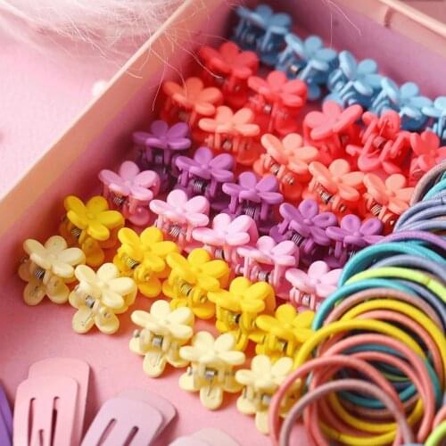 Gift Box Set Girls Colorful Nylon Small Elastic Hair Ponytail Headband Hair Kids Accessories Holder Bands Children Scrunchi J3H7