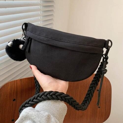 2021 New Women Casual Canvas Bags Solid Color Crossbody Bag Chest Bag Designer Female Clutch Pouch Travel Phone Pouch Purse