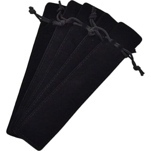 New-50 Pcs Black Velvet Pen Pouch Sleeve Holder Single Pen Bag Case Pencil Bag