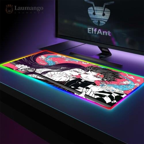 New Arrive Mousepad Waterproof Protector Backlight Keyboard Carpet Natural Rubber Luminous Mouse Pad RGB Deskmat
