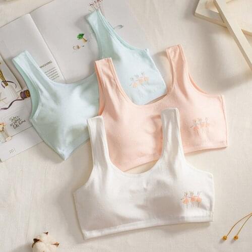 New Young Girls Training Bra Teenage Sport Puberty Girl Underwear Fitness Bra 8-16Y Youth Small Breast Bra