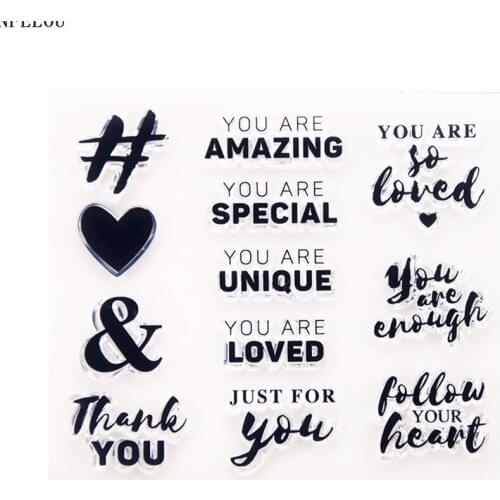 PANFELOU Blessing words Transparent Silicone Rubber Clear Stamps cartoon for Scrapbooking/DIY Easter wedding album