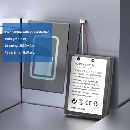 85DD Rechargeable Battery 3.65V 1560mAh Large Capacity Replacement Lipo Batteries for PS5 Controller