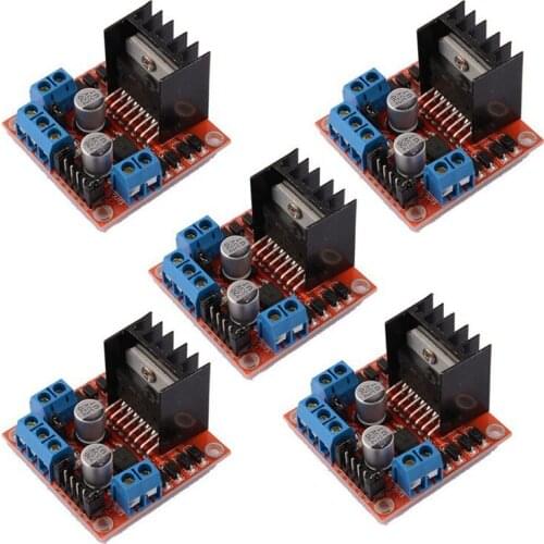 5 PCS L298N Motor Drive Controller Board DC Dual H-Bridge Robot Stepper Motor Control and Drives Module for Arduino Smart Car Po