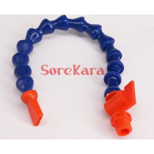 1/4" BSP Male Thread Flat Nozzle Plastic Flexible Water Oil Coolant Pipe Hose With Switch For Mist lubrication Coolant System