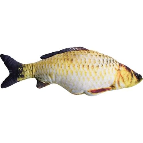 S 20/40/60CM Grass Carp Pet Cat Kitten Fish Shape Interactive Chewing Playing Toys